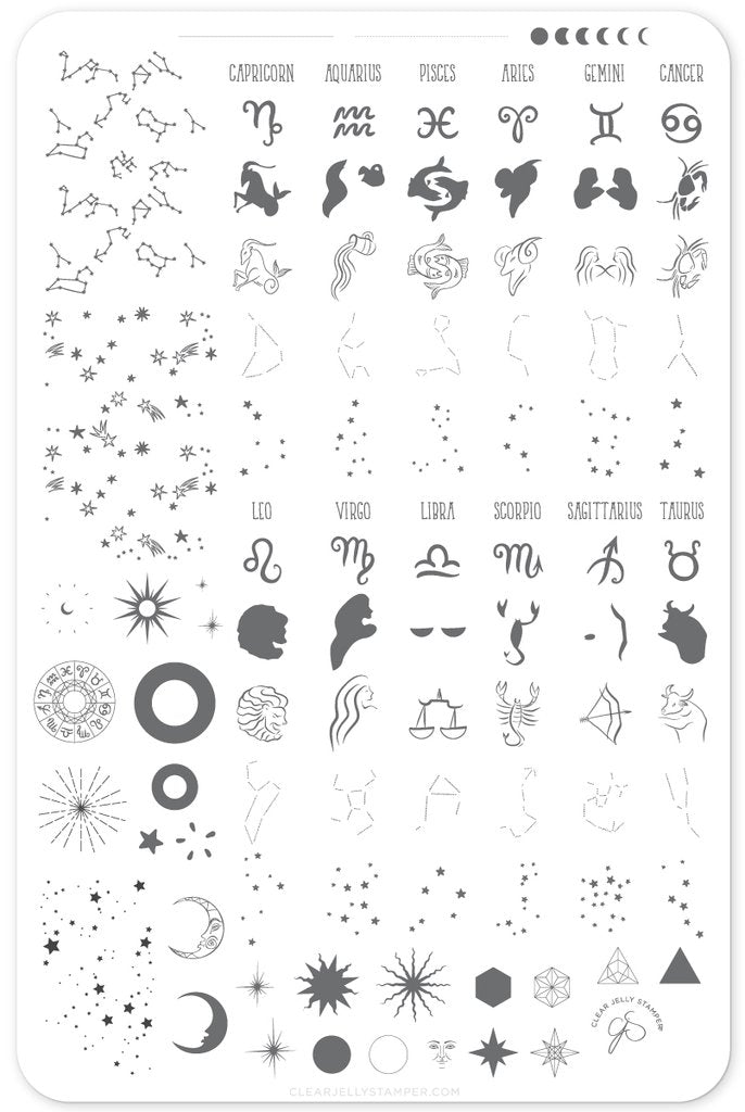 CJSZ-01 What's Your Sign | Clear Jelly Stamping Plate