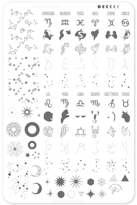 CJSZ-01 What's Your Sign | Clear Jelly Stamping Plate
