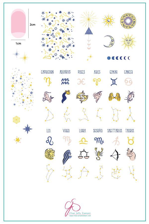 CJSZ-01 What's Your Sign | Clear Jelly Stamping Plate