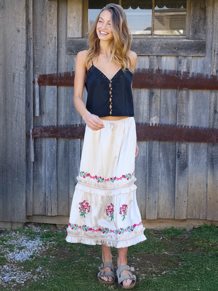 Cleo Lace Tank - Black-view 3