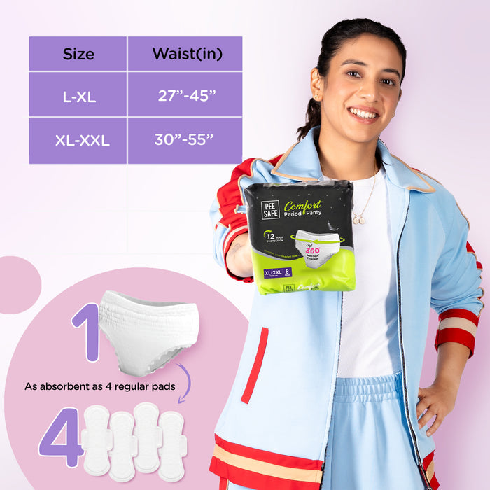 Pee Safe Comfort Period Panty XL-XXL (8 Panty) *