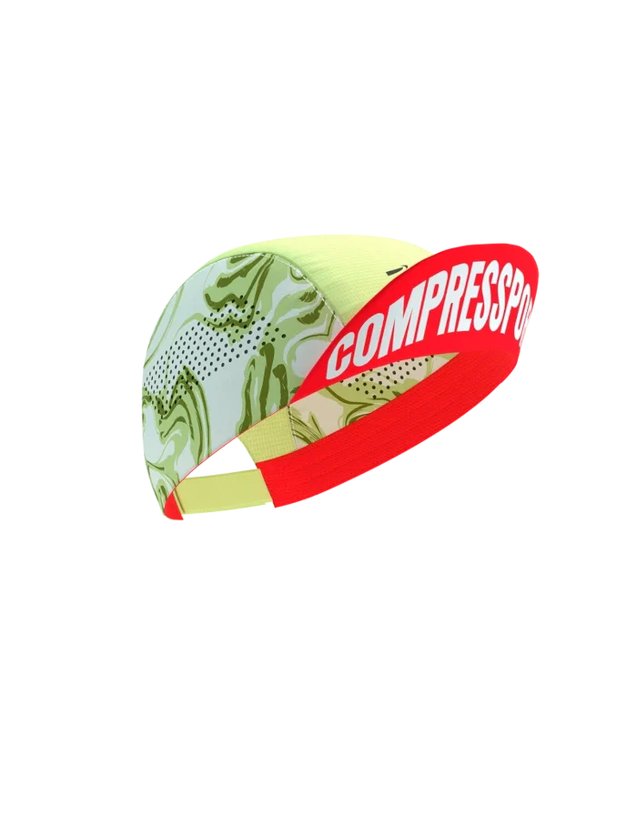 COMPRESSPORT PRO RACING VISOR CAP GREEN CAMO FLUO