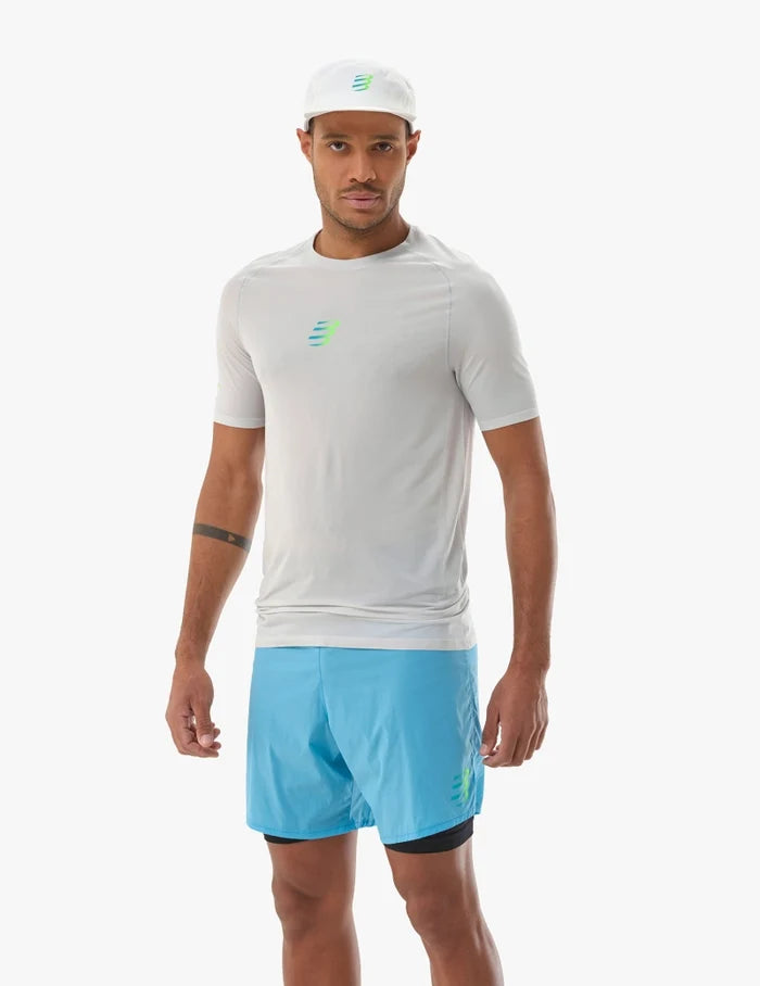 COMPRESSPORT TRAIL RACING T SHIRT GRAY VIOLET HOMBRE
