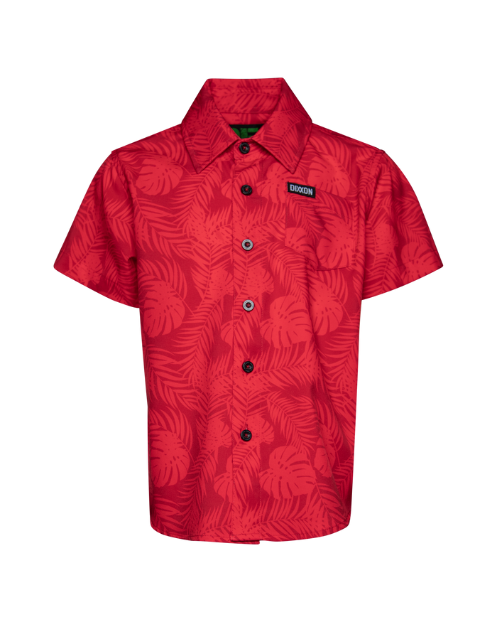 Corcavado Youth Short Sleeve Party Shirt -Red