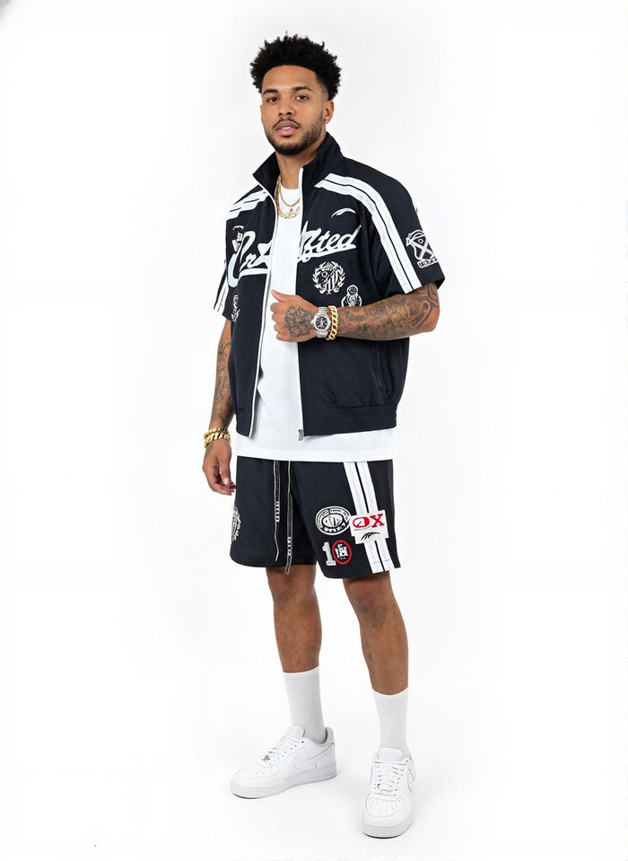 CRAFTED FASHION SHORT SET - CR573 - BLACK