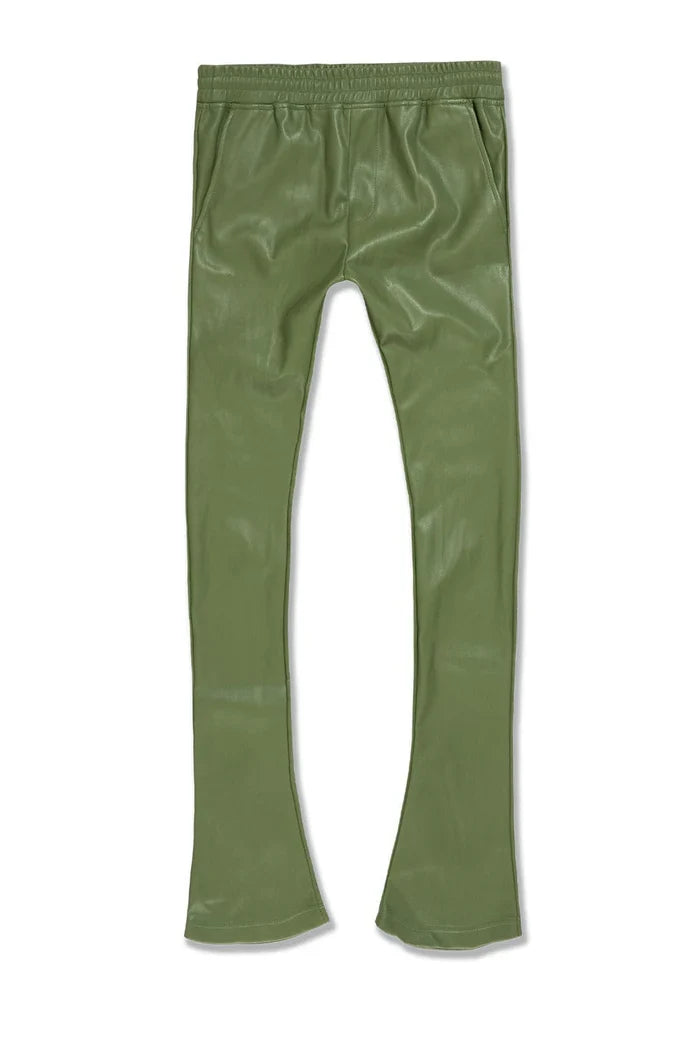 JORDAN CRAIG  VEGAN LEATHER STACKED PANT - 8560L - SAGE