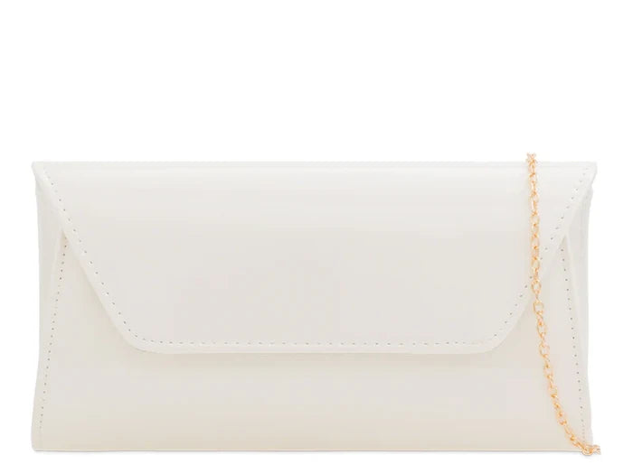 Cream Glossy Clutch Bag