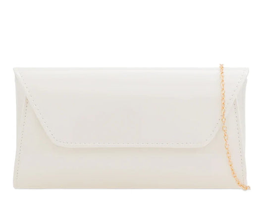 Cream Glossy Clutch Bag