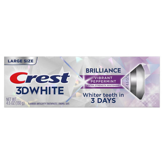 Crest 3D White Brilliance Toothpaste - Vibrant Peppermint 130g tube