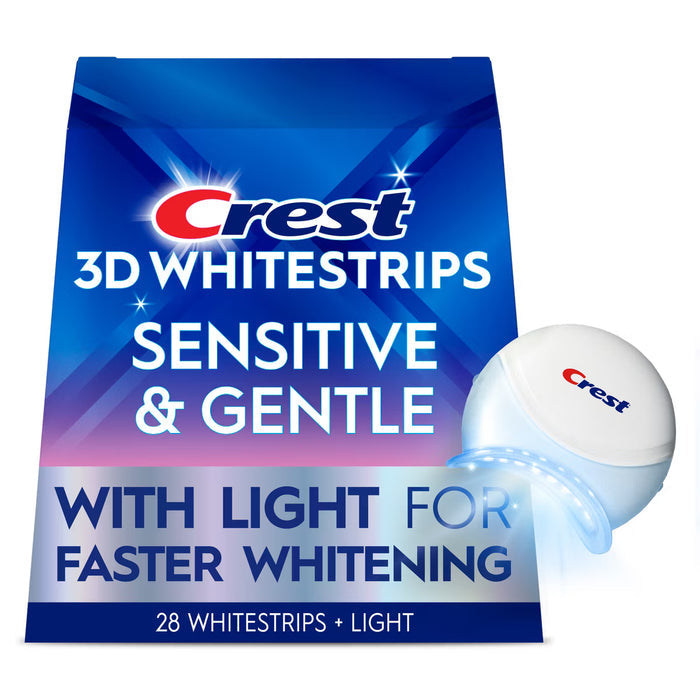 Crest 3DWhitestrips Sensitive + LED Light At-Home Teeth Whitening Kit - 14 Treatment