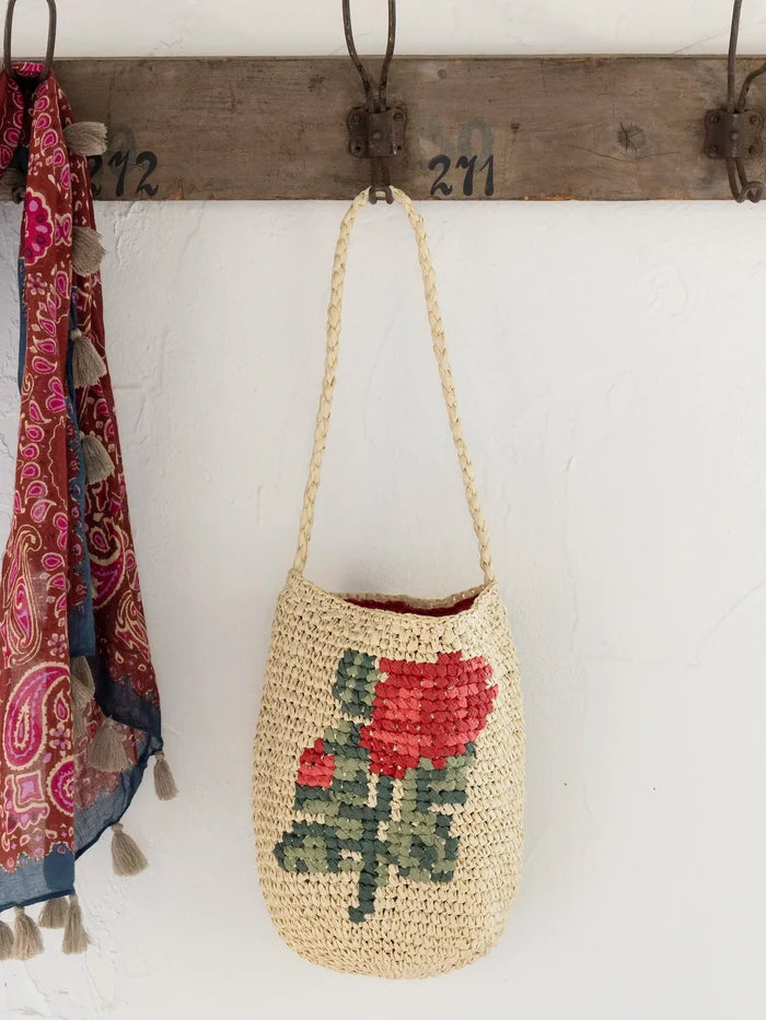 Cross Stitch Straw Bag-view 3