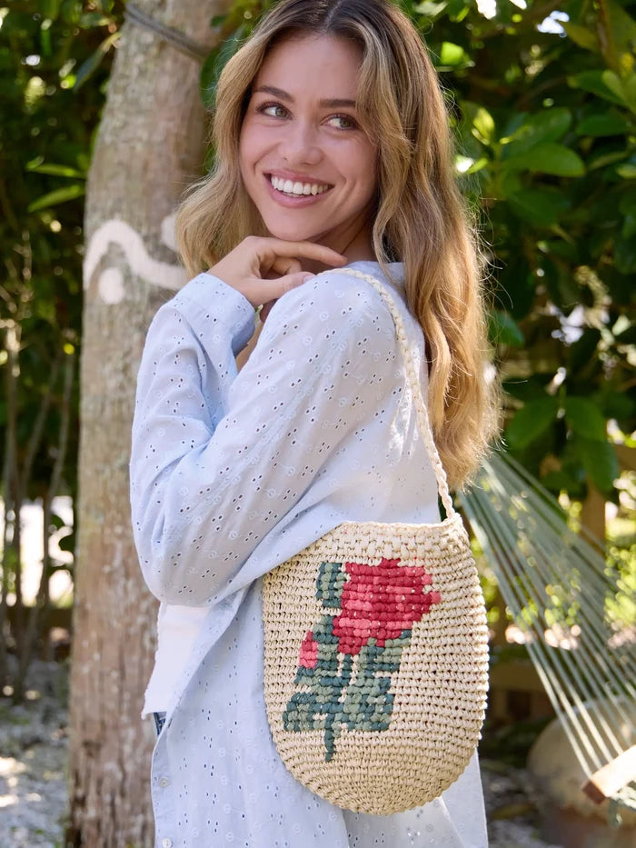 Cross Stitch Straw Bag-view 4