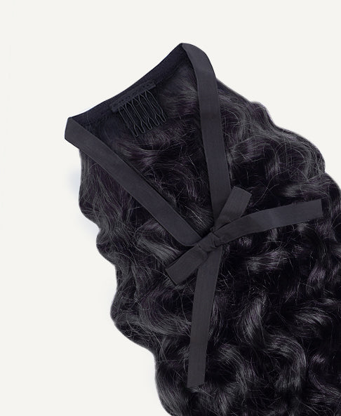 curly ponytail - jet black.