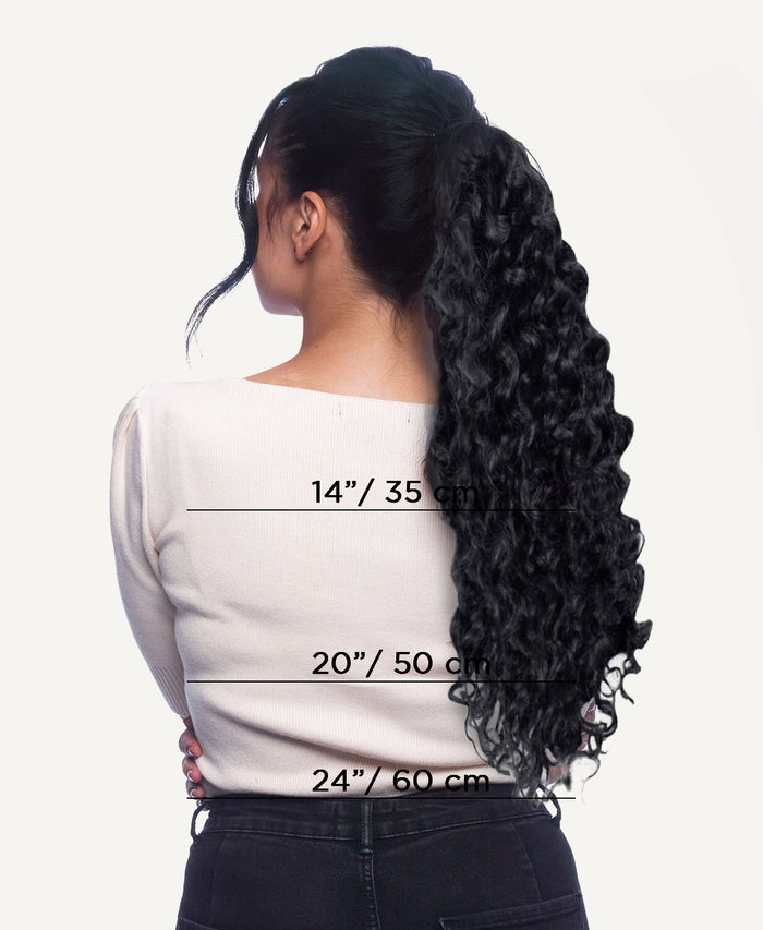 curly ponytail - jet black.