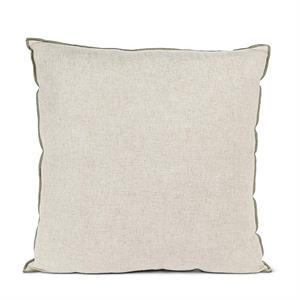 Cushion w/Edging-Natural/Green-18"Sq