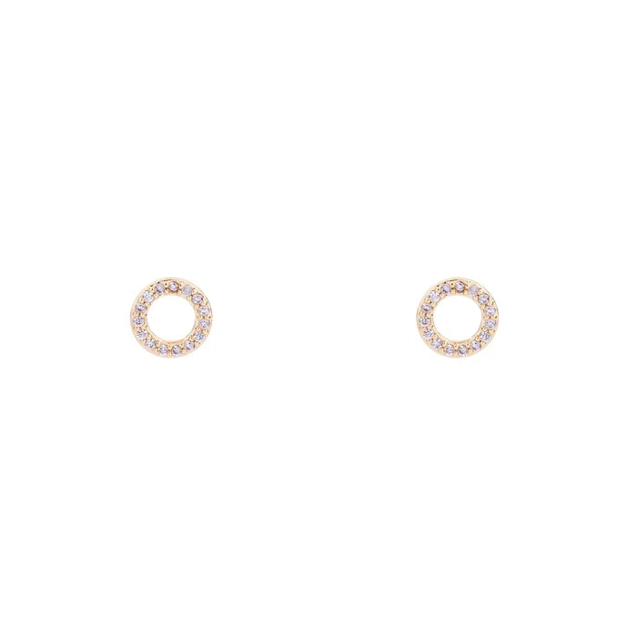 D& X London Keira Cubic Zirconia Circle Stud Earrings