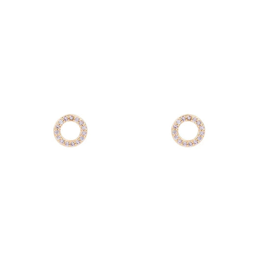 D& X London Keira Cubic Zirconia Circle Stud Earrings