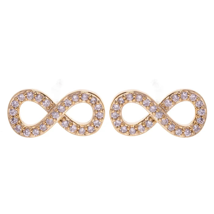 D& X London Keira Cubic Zirconia Infinity Stud Earrings