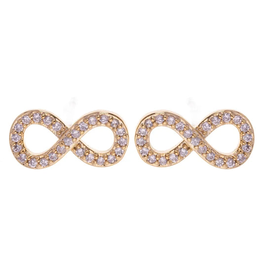D& X London Keira Cubic Zirconia Infinity Stud Earrings