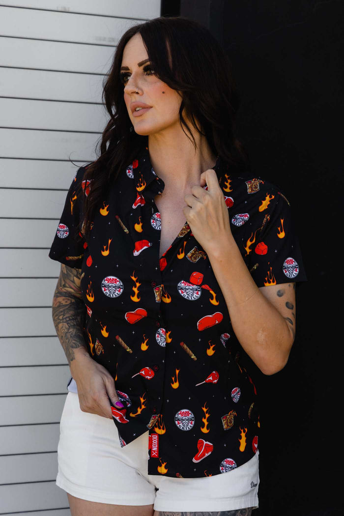 Dark Side of the Grill Women's Short Sleeve Party Shirt