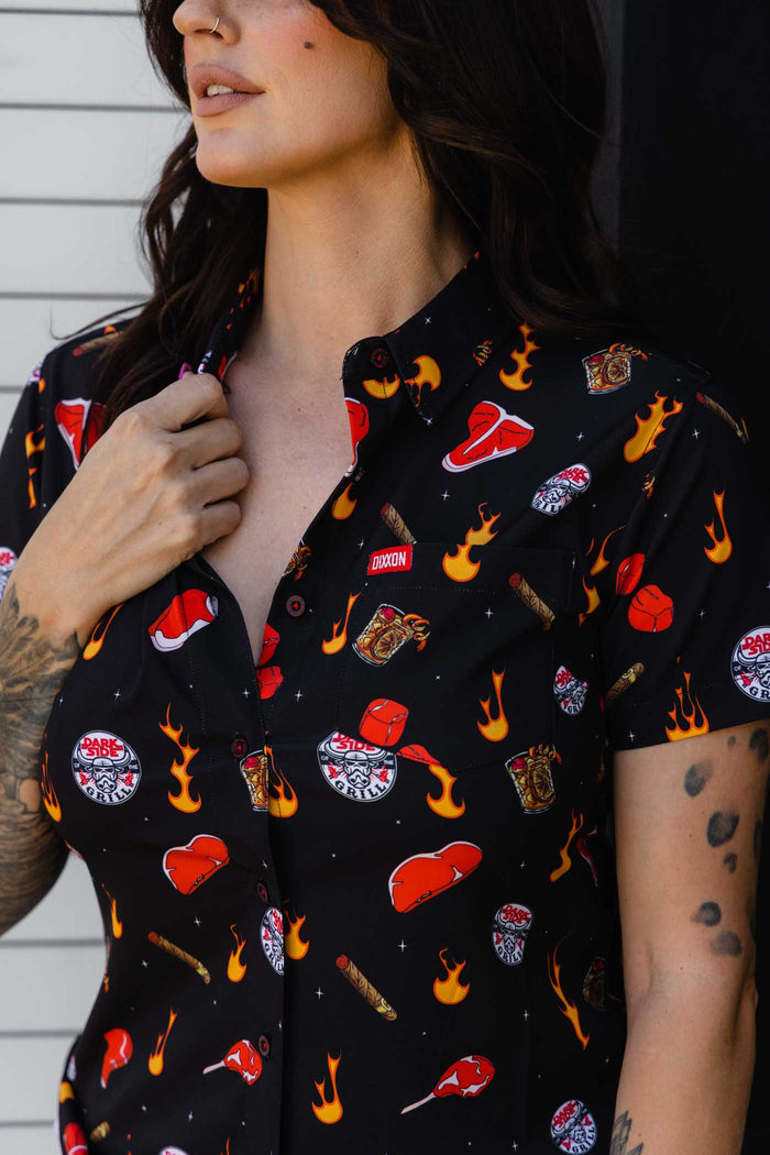 Dark Side of the Grill Women's Short Sleeve Party Shirt