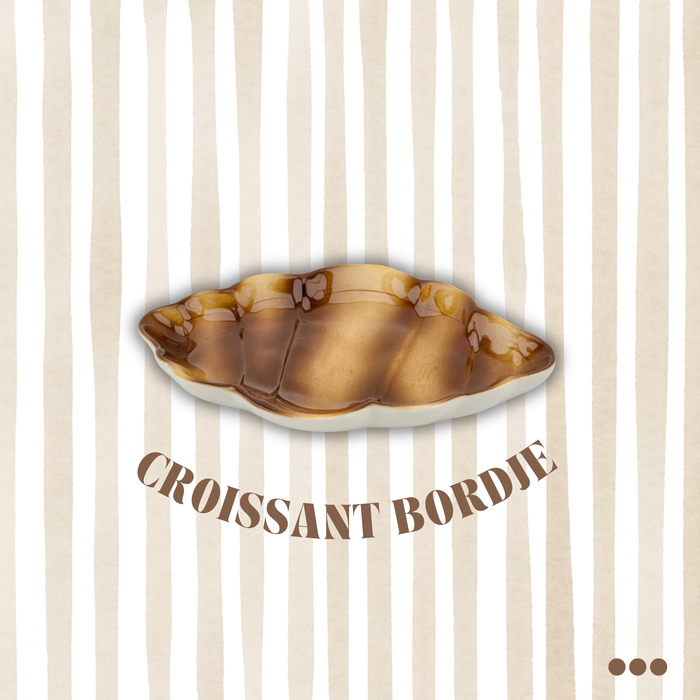 Decoratief Bord - Croissant - Bruin - Dolomiet - 20x13,5x3cm