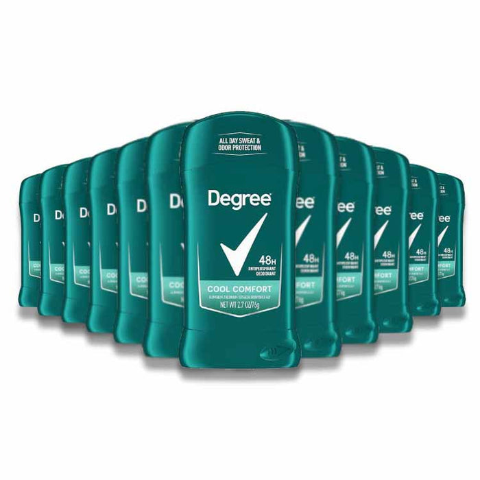 Degree Men Cool Comfort Antiperspirant Deodorant Invisible Solid, 2.7 oz - 12 Pack