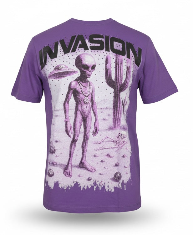 DENIMICITY "INVASION" STONE T-SHIRT - DNM-2506R - PURPLE