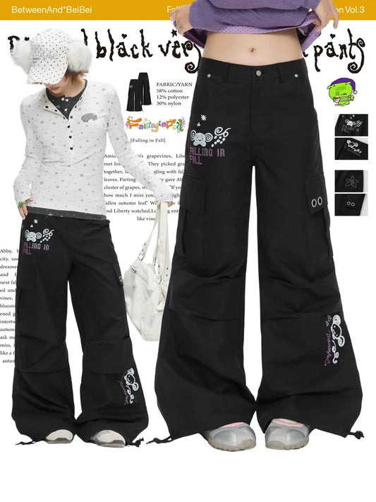 Diamond black versatile cargo pants
