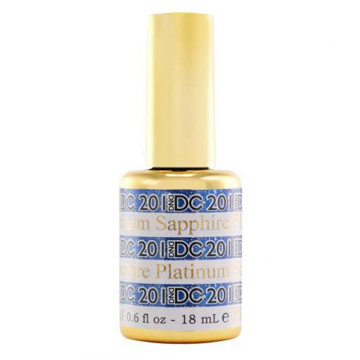 DND DC Platinum - Soak off Gel in Glitter Metallic Effect - #201 Sapphire