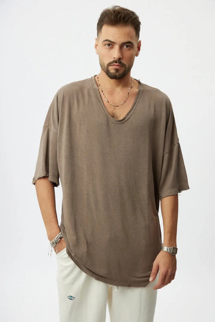 Dor Oversized Shirt - Mocha TFU-TFU shop