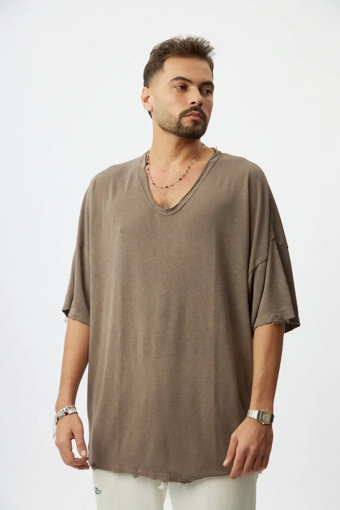 Dor Oversized Shirt - Mocha TFU-TFU shop