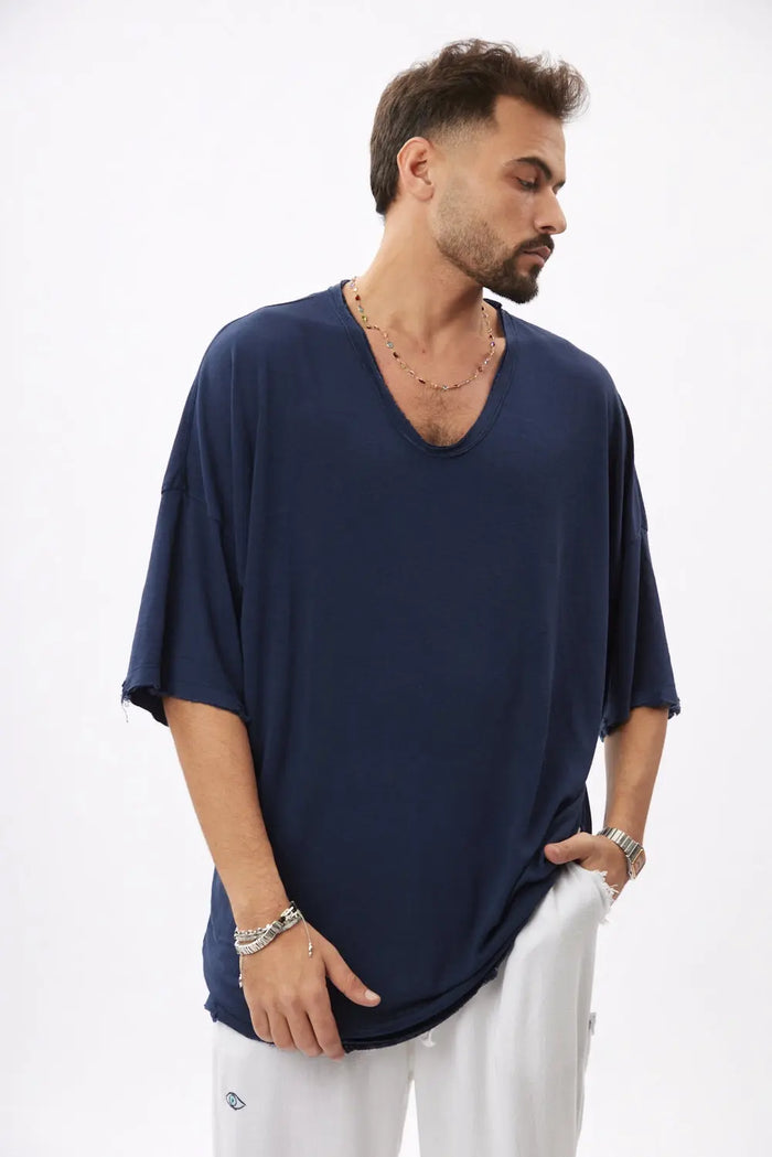 Dor Oversized Shirt - Navy Blue TFU-TFU shop