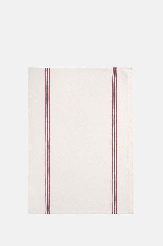 Charvet Drapeau Linen Tea Towel White.
