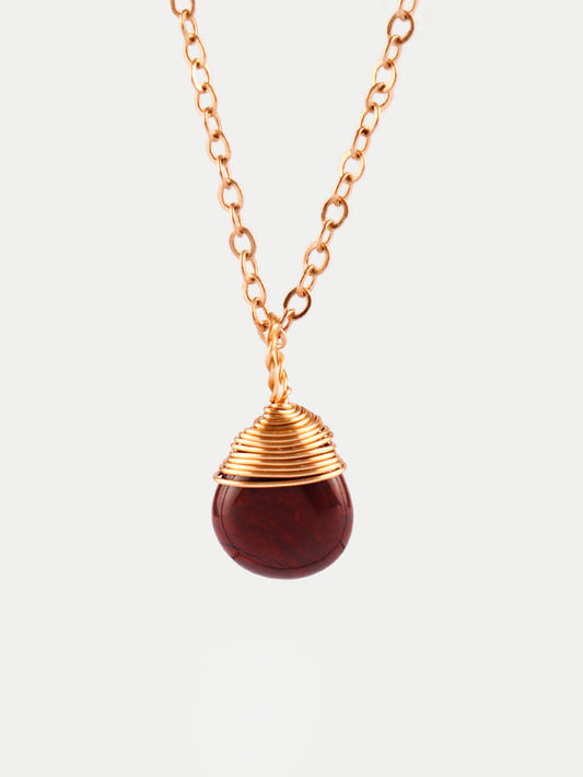 Drop Shape Gem Pendant | Red Jasper-Image 1