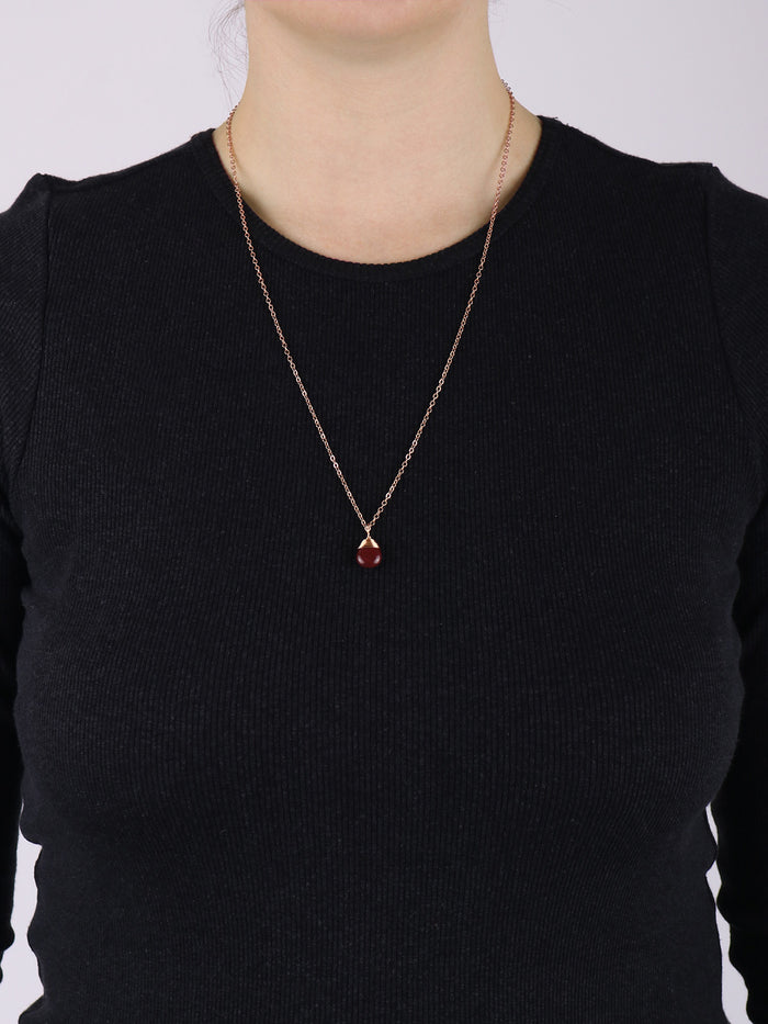Drop Shape Gem Pendant | Red Jasper-Image 2