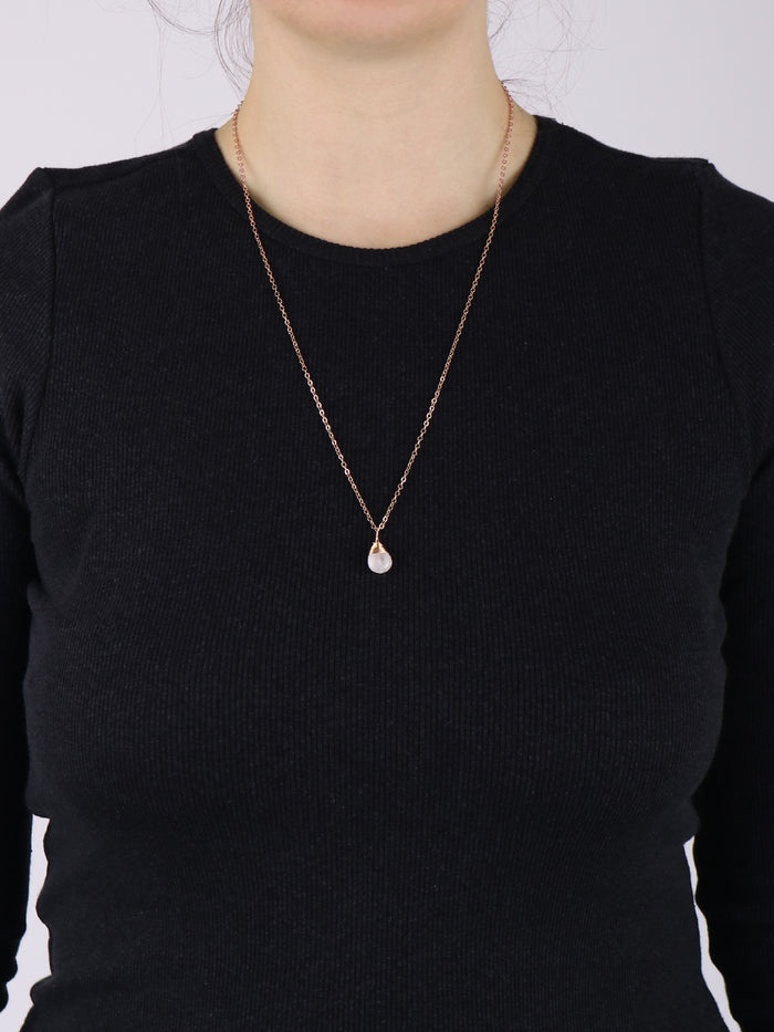Drop Shape Gem Pendant | Rock Quartz-Image 2
