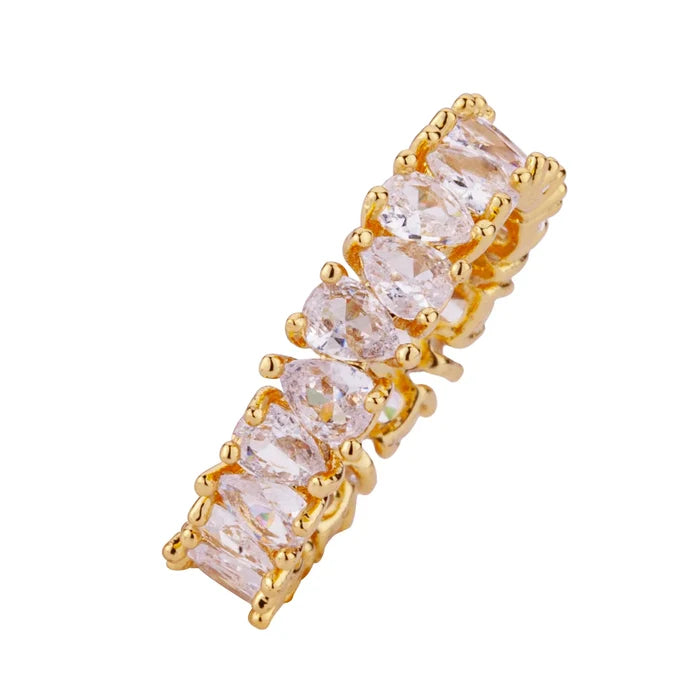 D&X London Kylie Cubic Zirconia Fixed Sizing Ring