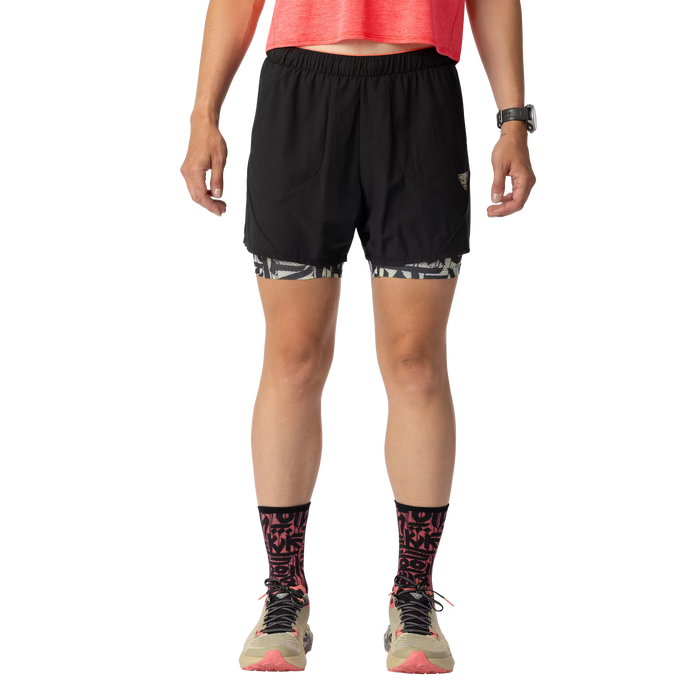 DYNAFIT TRAIL SHORT 2 IN 1  BLACK OUT MUJER