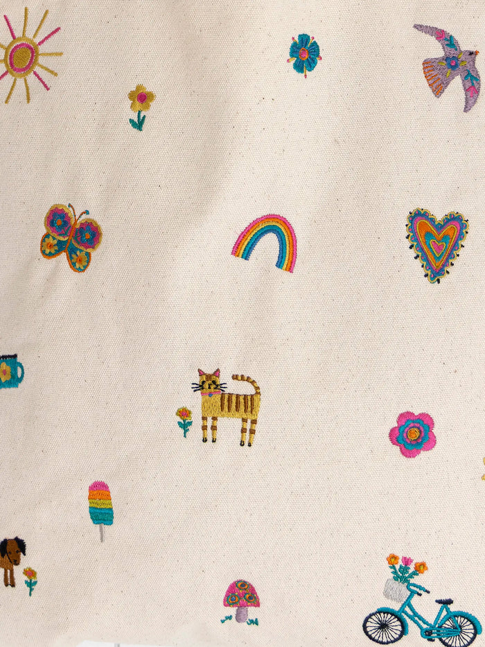 Embroidered Canvas Tote Bag - Fave Little Things-view 4
