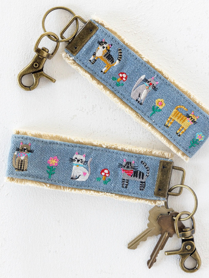 Embroidered Key Chain - Cats-view 1