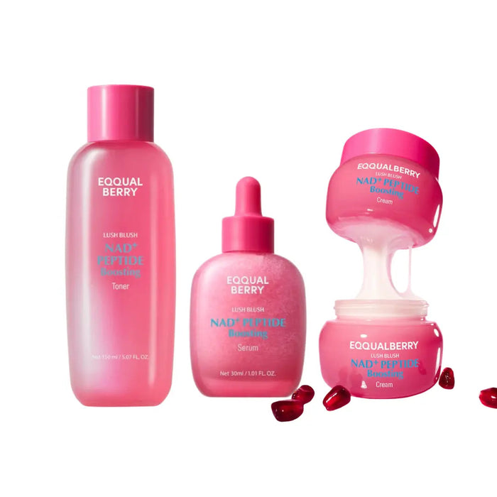 EQQUALBERRY Lush Blush NAD+ Peptide Boosting Skincare Set - DOKAN