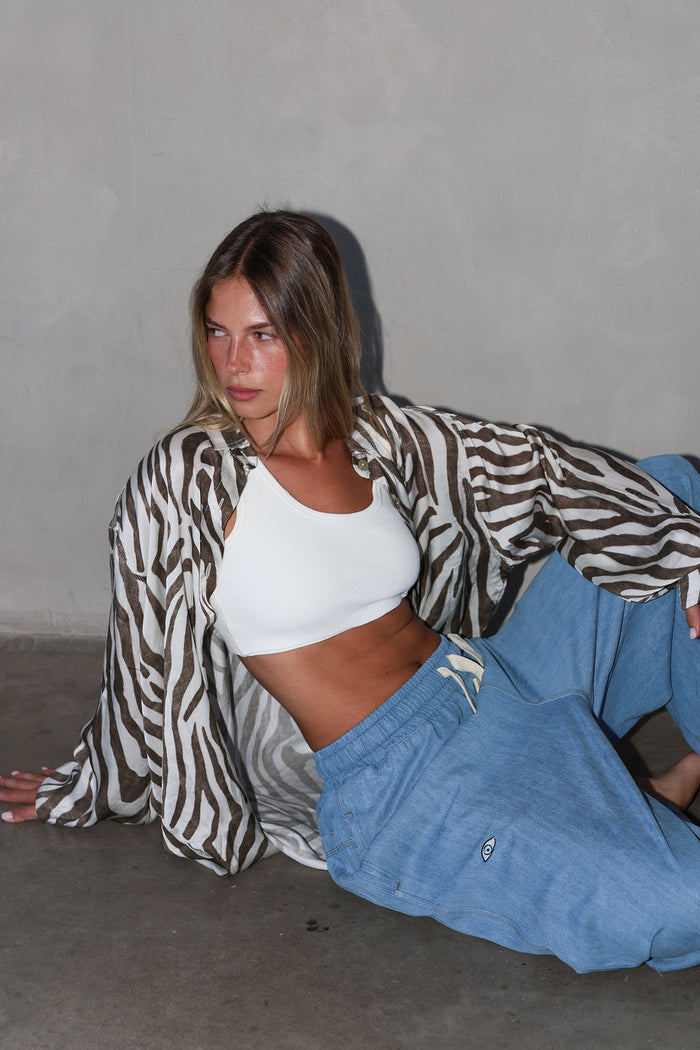 Essential Ribbed Crop Top - Cream