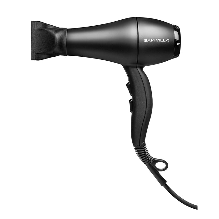 Discover the Sam Villa Essential Series Hair Dryer, a professional ionic blow dryer designed to reduce frizz, static, and flyaways while locking in moisture for ultra-sleek, touchably soft hair. Featuring two precision concentrator nozzles, this powerful hair dryer delivers fast drying with less heat damage, making it ideal for all hair types including thick, curly, and color-treated hair. Get salon-quality results at home with this sturdy, hair-friendly dryer that enhances shine and protects th