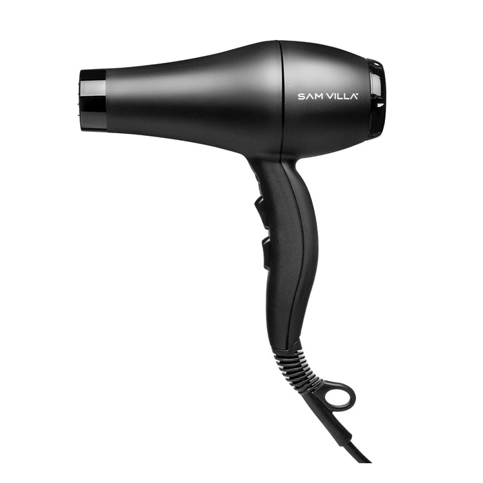 Discover the Sam Villa Essential Series Hair Dryer, a professional ionic blow dryer designed to reduce frizz, static, and flyaways while locking in moisture for ultra-sleek, touchably soft hair. Featuring two precision concentrator nozzles, this powerful hair dryer delivers fast drying with less heat damage, making it ideal for all hair types including thick, curly, and color-treated hair. Get salon-quality results at home with this sturdy, hair-friendly dryer that enhances shine and protects th