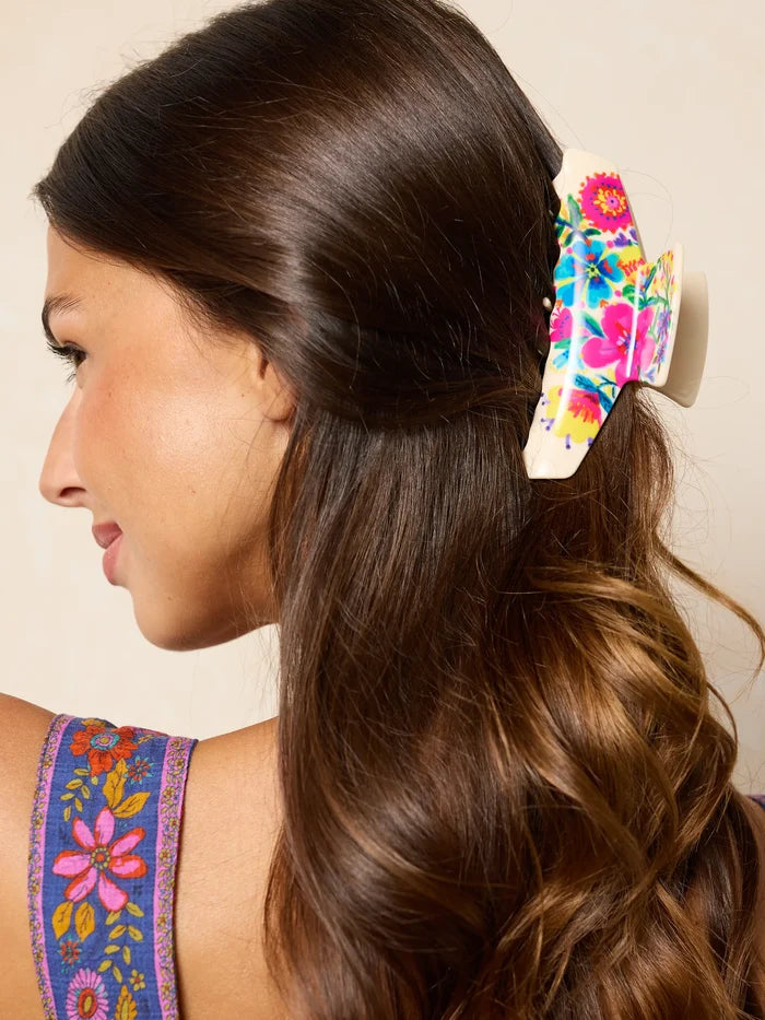 Everyday Hair Claw - Cream Floral-view 2