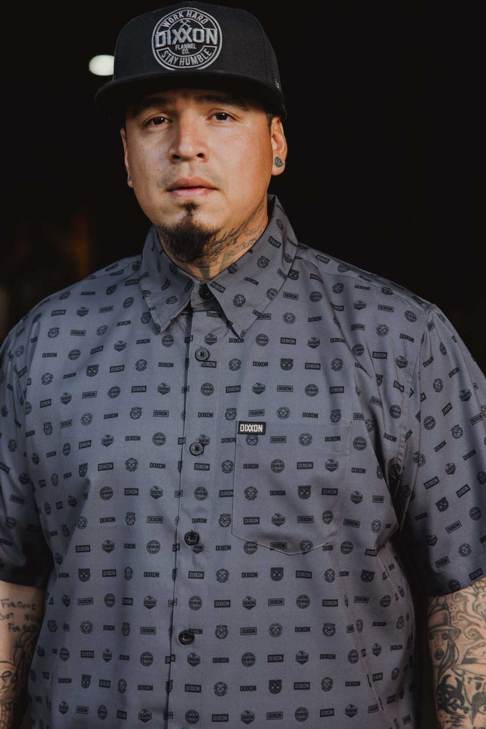 Executive Short Sleeve Party Shirt - Grey