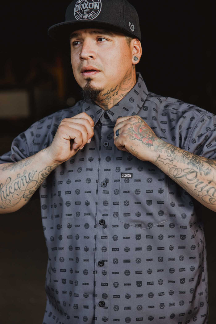 Executive Short Sleeve Party Shirt - Grey