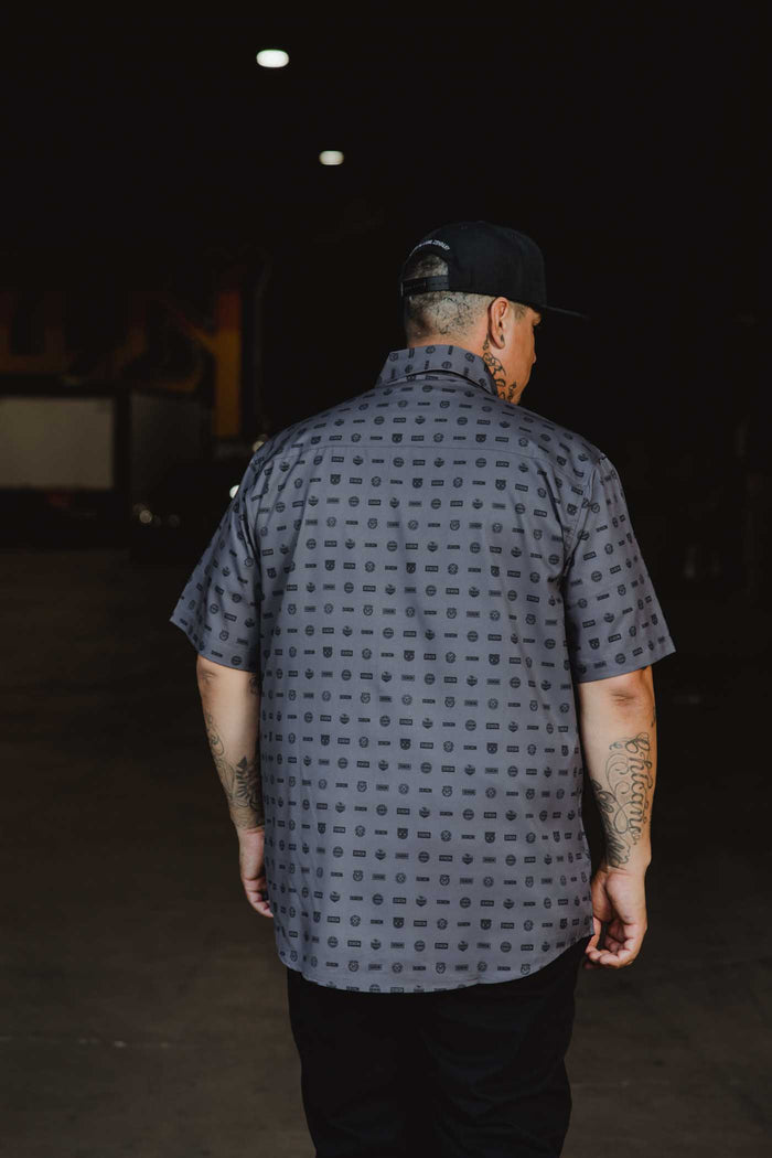 Executive Short Sleeve Party Shirt - Grey