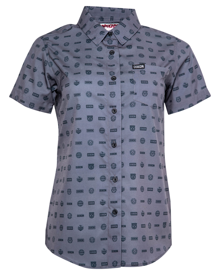 Executive Women's Short Sleeve Party Shirt - Grey